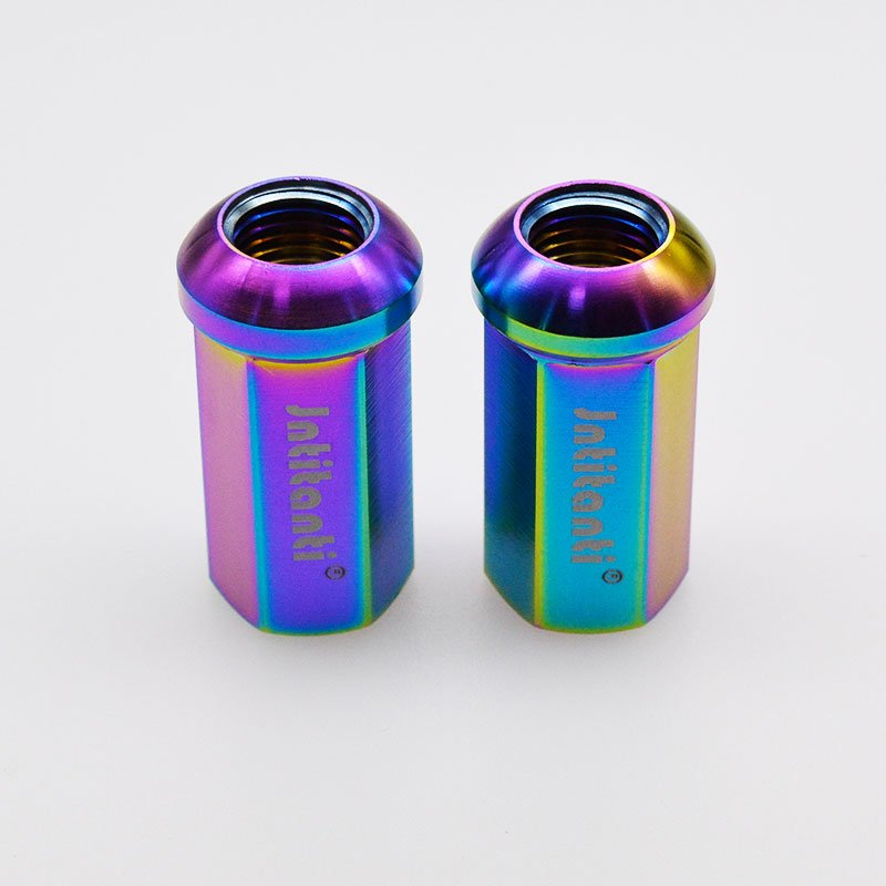 Jntitanti Ball Seat Gr.5 Titanium Car Wheel Lug Nut Automotive Wheel Titanium Nut M14*1.5*45mm for VW AUDI Mercedes-Benz Porsche