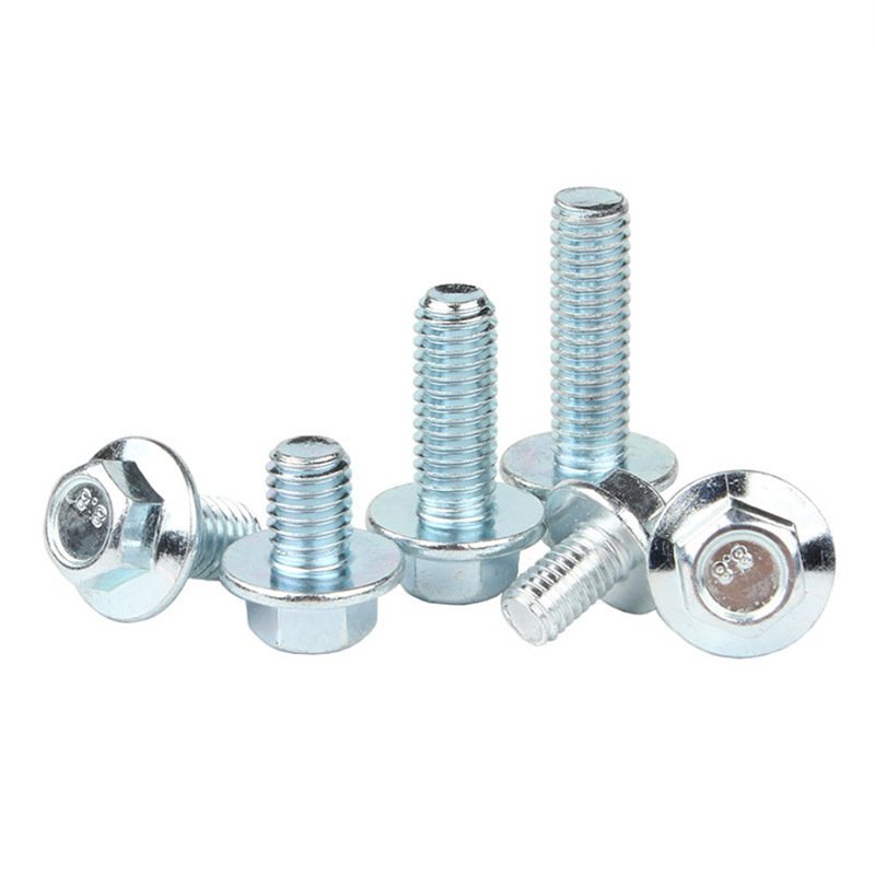 Galvanized Hexagonal Flange Bolt DIN6921 Auto Parts Screws Toothed Outer Hexagon Bolt