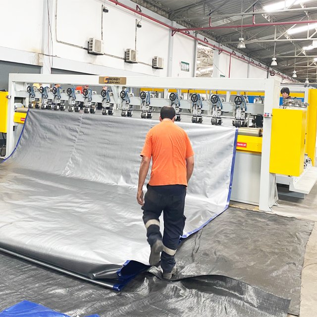 Full Auto PVC Truck Cover Fabrics Seam Splicing Machine Grommet Fastening Machine Awning Cutting Machine