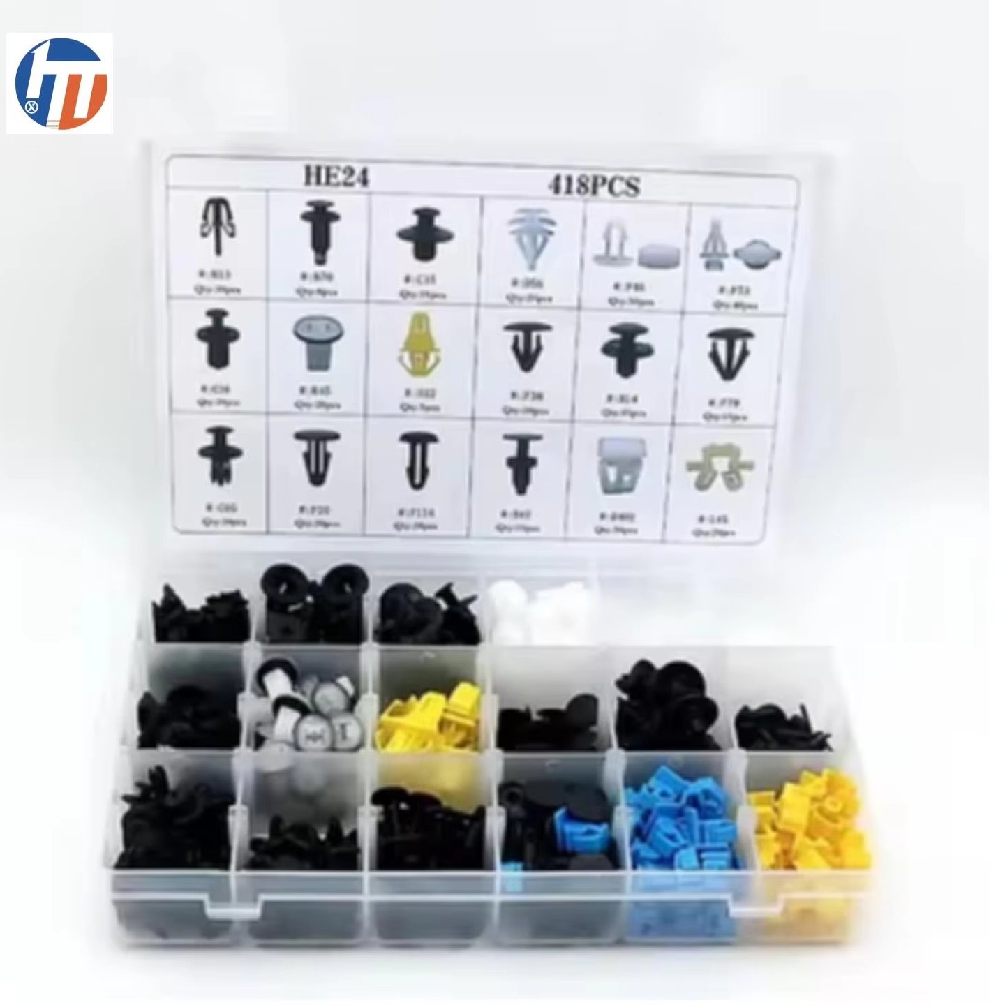 725PCS/box23 Kinds Plastic Car Clips Set Mixed Auto Clips and Bumper Clips Fasteners Universal nissan Car Body Push Manufacturer