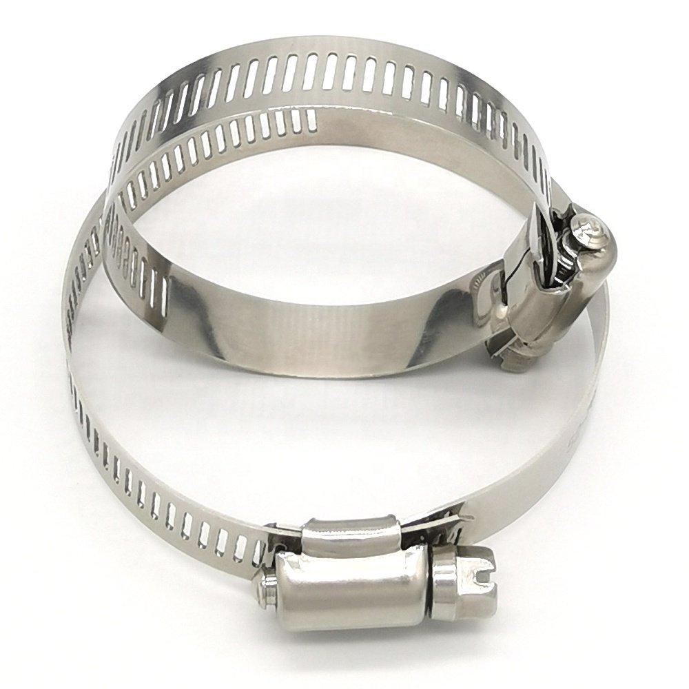 201/304/316 Stainless Steel American Type Hose Clamp Black Auto Part Clamp Fastener Worm Drive Perforated Pipe Hose Clips Clamps