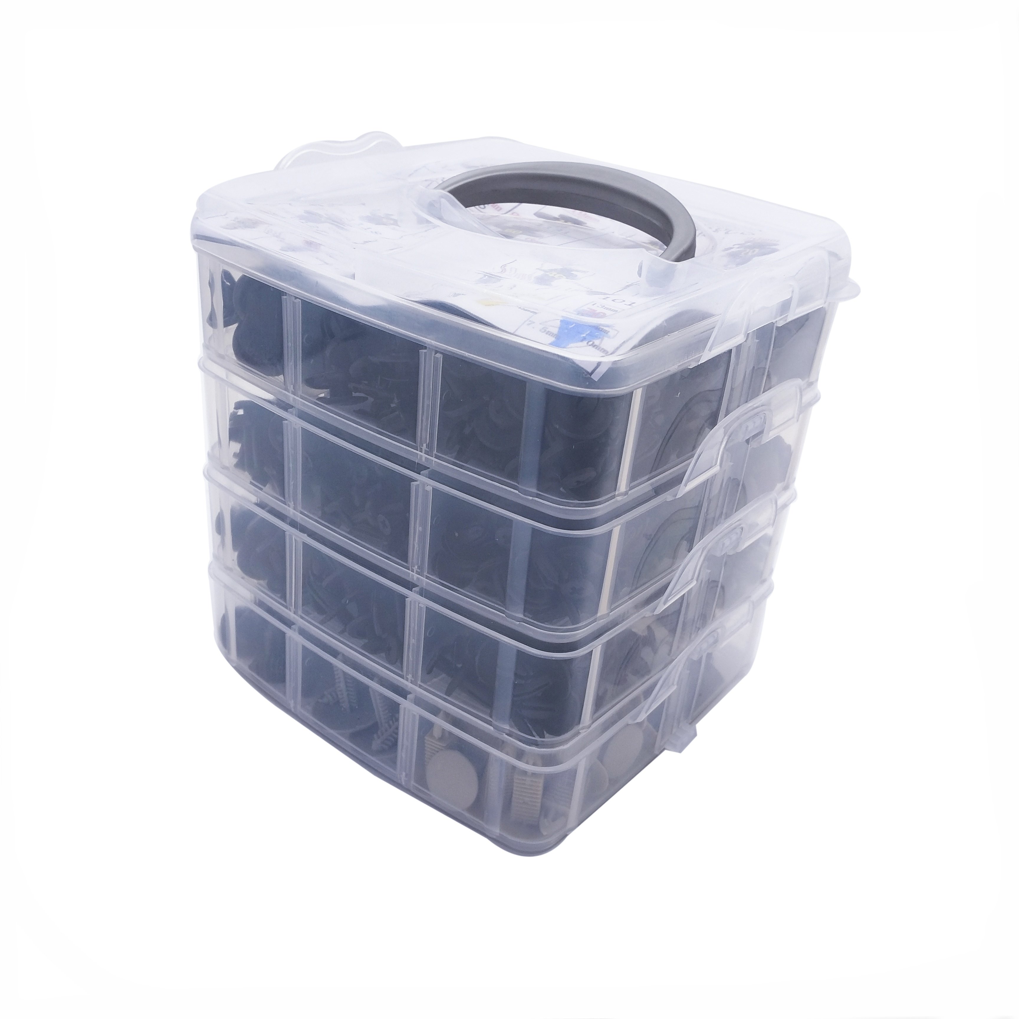 New 650 PCS 3 Layer Box Universal for Car Auto Body Push Pin Plastic Fasteners+30 Tools Set