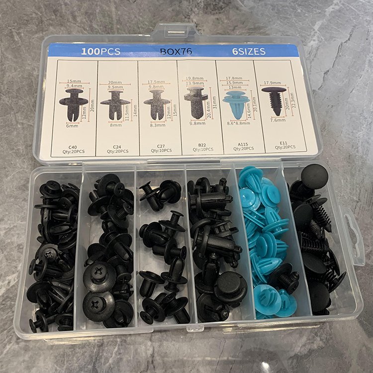 High Quality Most Popular Plastic Fastener and Clips 100Pcs/Box Cars Plastic Clips Fastener Auto Clips and Plastic Fasteners