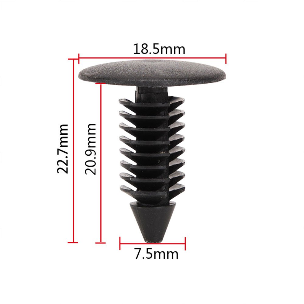 8mm 7mm Auto Fastener Fit Hole Nylon Car Clips Fender Bumper Shield Retainer Plastic Rivet for GM Ford Chrysler Universal Model