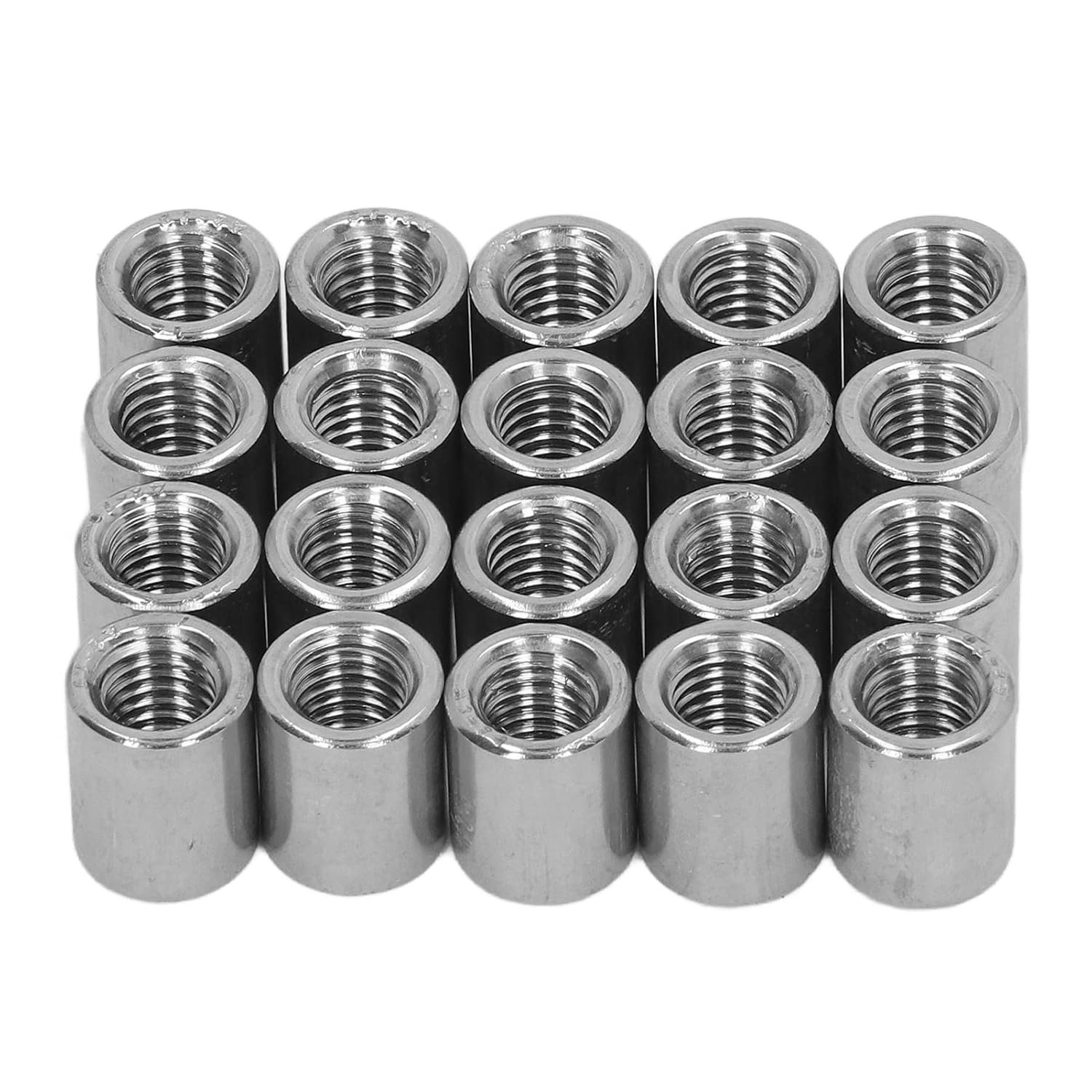 Female Thread Coupling Nut Round Connector Nuts Carbon Steel Coupling Nut Kit for Home Decoration Machinery Maintenance