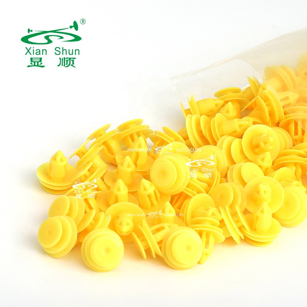 Xianshun C1458 Door Trim Panel Clip Plastic Auto Trim Clips Yellow Auto Car Clips and Fasteners Plastic Bag