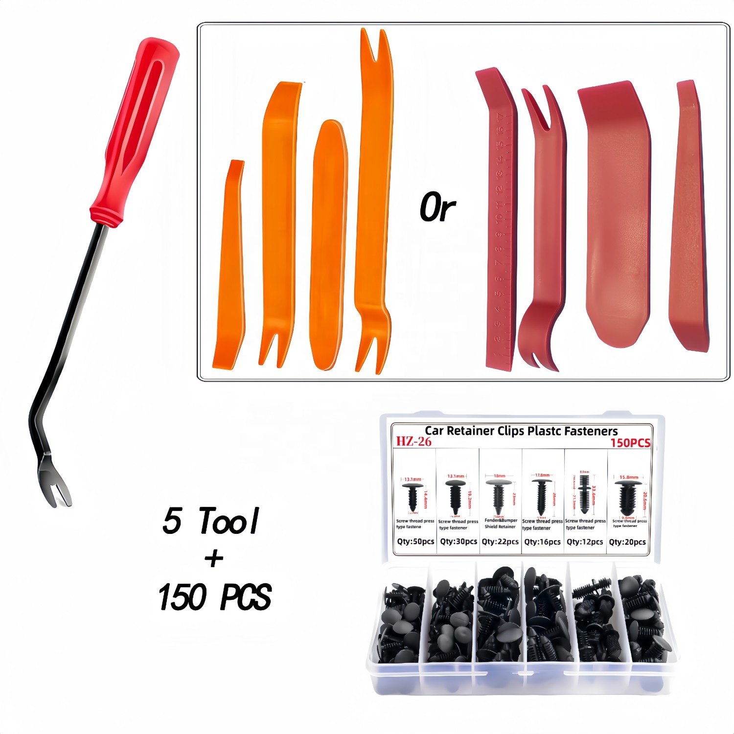 146PCS Nylon Bumper Shield Retainers Clips Universal Auto Body Shield Retainer Fastener Clip Assortment Bonus Remover
