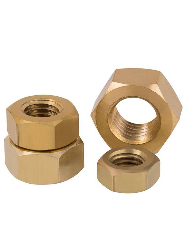 Factory Custom Copper Brass Fastener M2 - M30 Hex Brass Nut CNC Auto Motorcycle Parts
