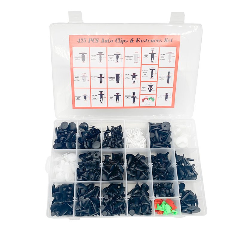 Hot Saling 425 Pieces Car Auto Push Pin Rivet Trim Panel Clip kit with 1 Tools