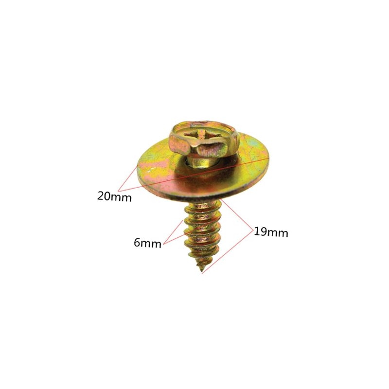 Dawoo Metal Fastener Clips Retainer M8-1.20*24mm Hex Head SEMS 24mm Outside Dia. Phosphate Screws