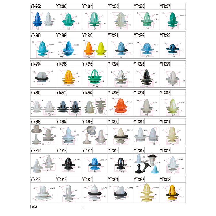 Automotive Accessories Japanese Car Clips Retainers Plastic Push Type Nylon Auto Fastener Clip