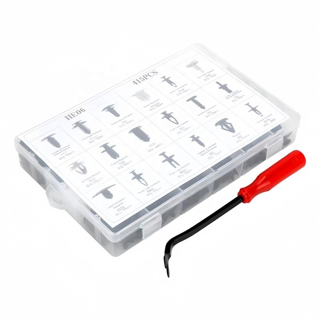415 pcs +6pcs tool Car Fasteners Door Panel Retainer Fender Bumper Fixing Clip Universal Vehicle Plastic Clips Set