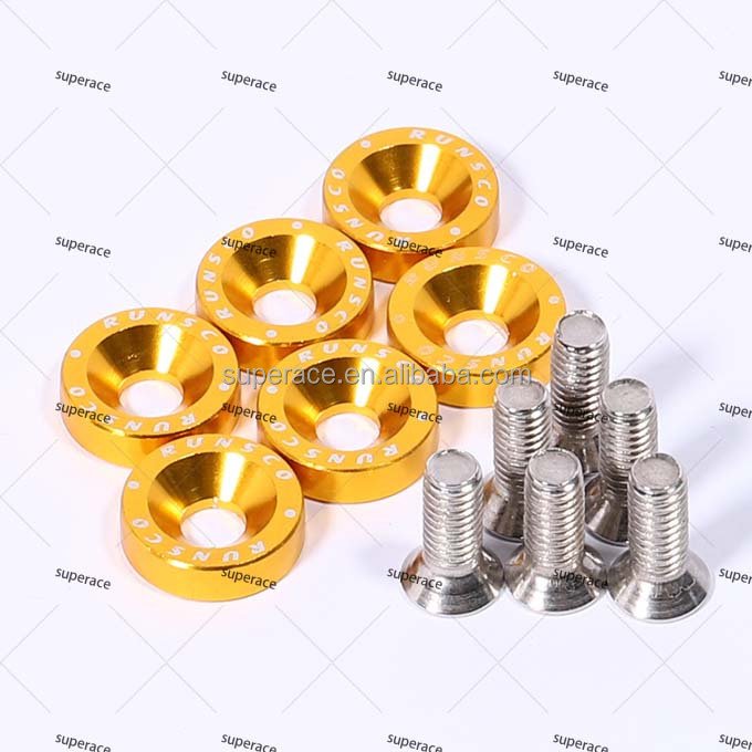 JDM Countersunk Aluminum M6 M8/Socket /Button Fender Washer Kit Fasteners for Racing Car Modification