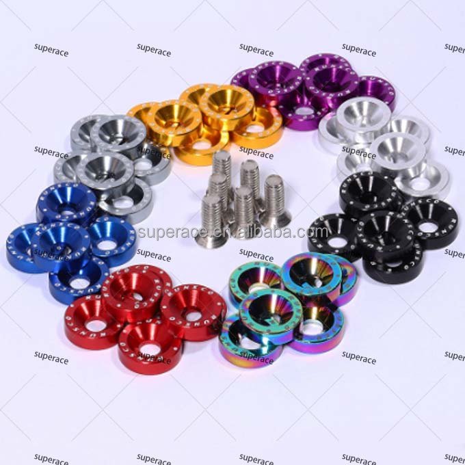 JDM Countersunk Aluminum M6 M8/Socket /Button Fender Washer Kit Fasteners for Racing Car Modification