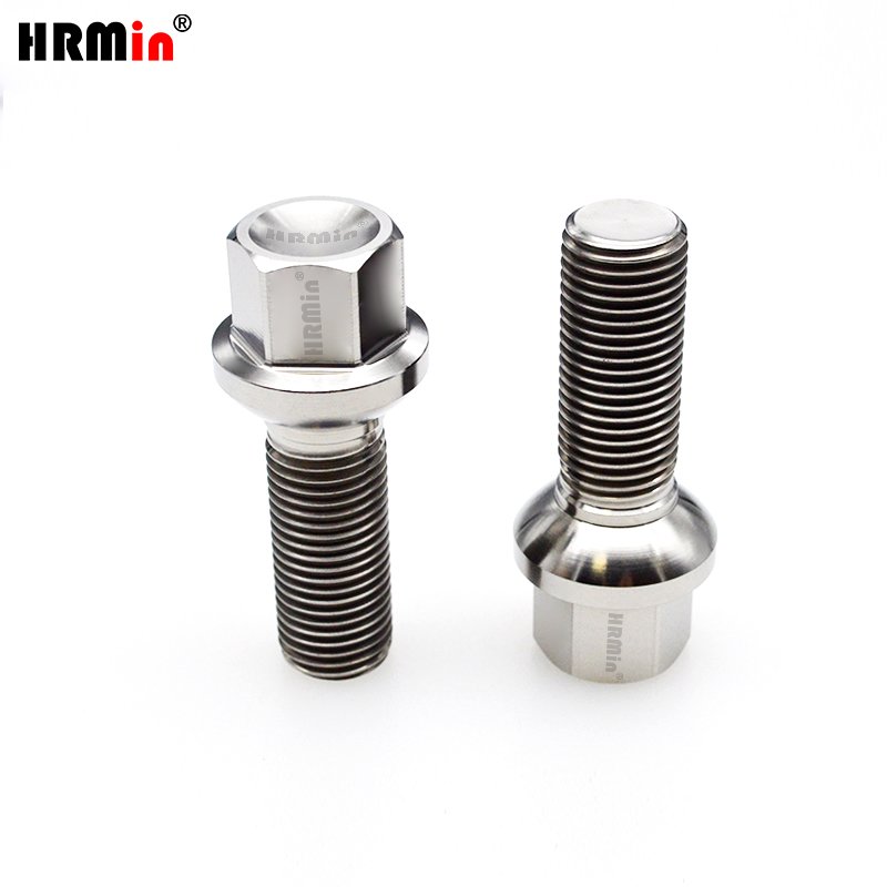 HRMin 10.9 Grade Gr.5 Titanium Ball Seat Wheel Bolt Titanium Bolts M14*1.5*28MM for Mercedes-Benz Racing Car