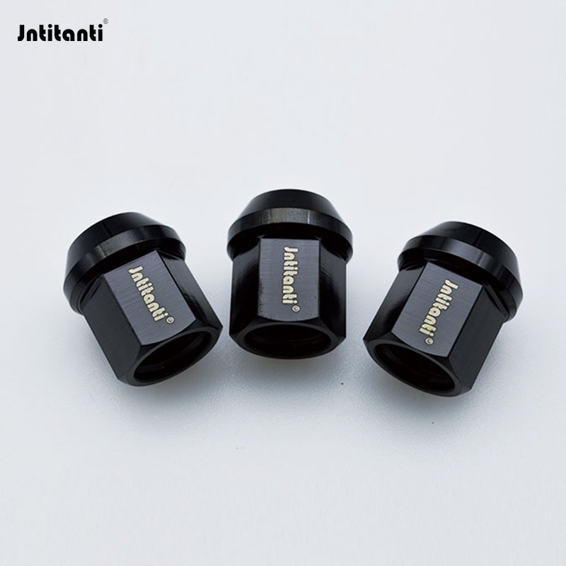 Jntitanti cone seat auto parts Gr.5 titanium car black wheel nut M12*1.25*27mm for Nissan,Greatwall,Geely,Subaru,Suzuki etc.