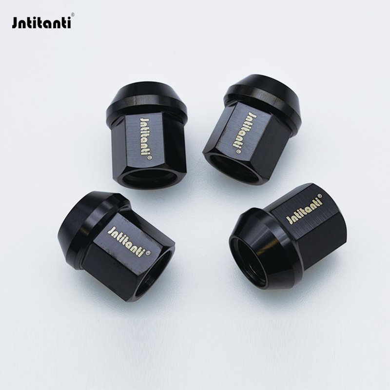 Jntitanti cone seat auto parts Gr.5 titanium car black wheel nut M12*1.25*27mm for Nissan,Greatwall,Geely,Subaru,Suzuki etc.