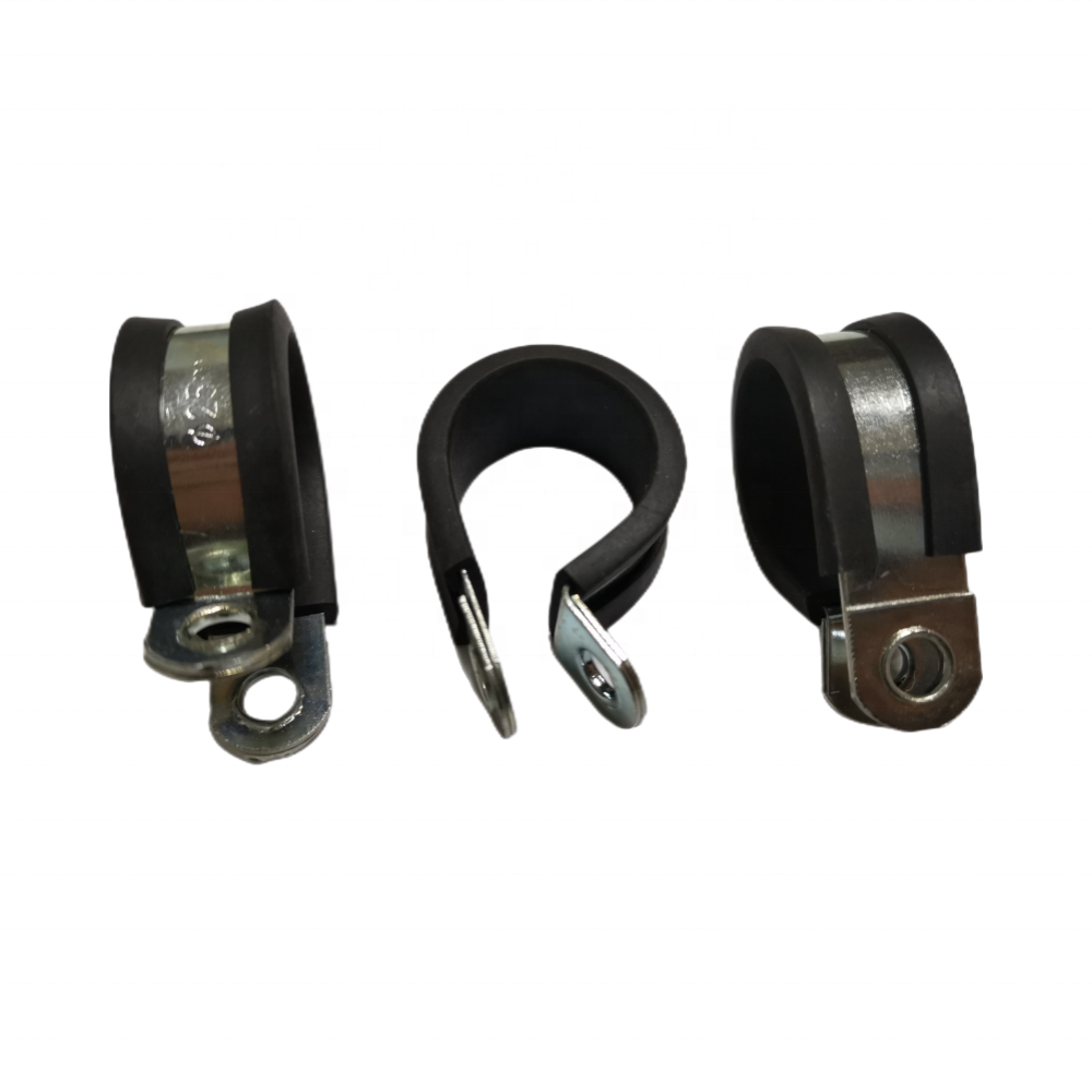 304SS Rubber Insulated P Clips R Type Hose Clamps with Bolt and Nut Customized Steel Clamps Clips Manufacturer