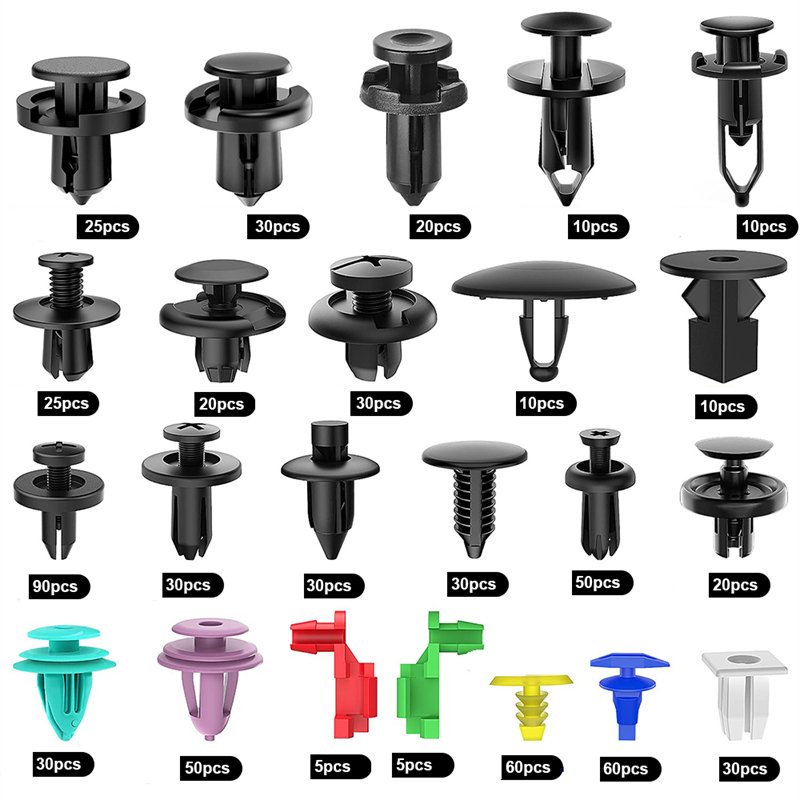 725pcs Car Fastener Clip Kit Fender Rivet Clips Auto Body Push Retainer Pin Rivet Bumper Door Trim Panel Retainer Repair