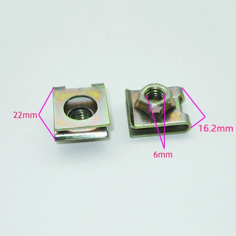 Metal Spring U-Type Plate Nut Tread Panel Spire Nut Fairing Clip Car License Fastener Self Tapping Screw Gasket M5 M6 M8 Clamp
