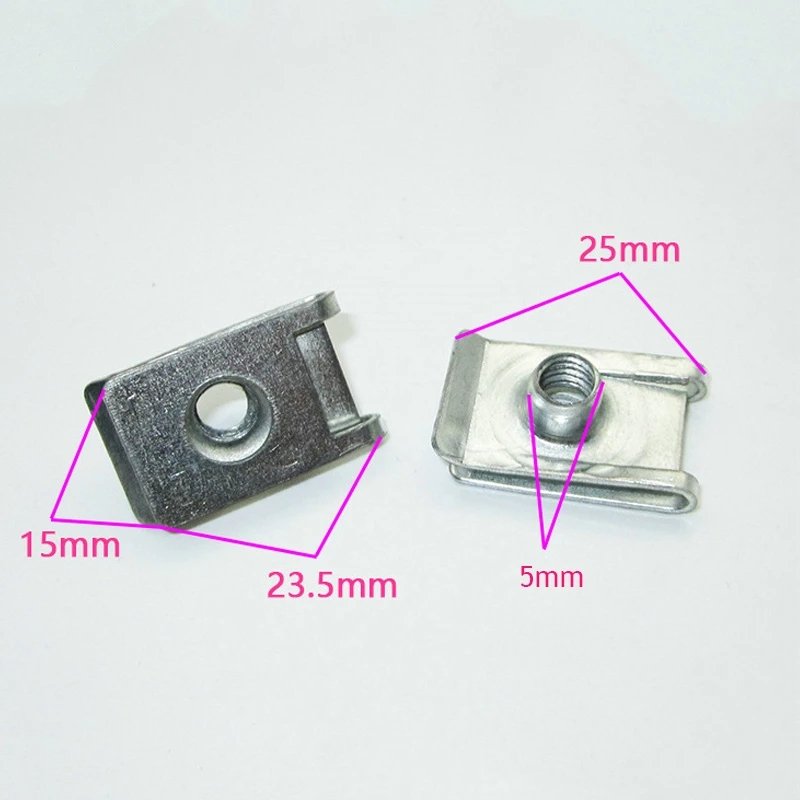 Metal Spring U-Type Plate Nut Tread Panel Spire Nut Fairing Clip Car License Fastener Self Tapping Screw Gasket M5 M6 M8 Clamp