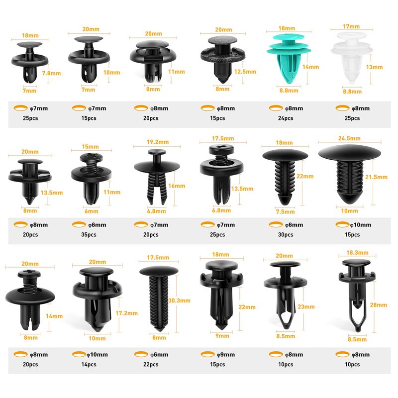 New Set 775Pcs Car Push Retainer Clips&Auto Fasteners Assortment Car Plastic Clips Rivet Bumper Kit Body Clips