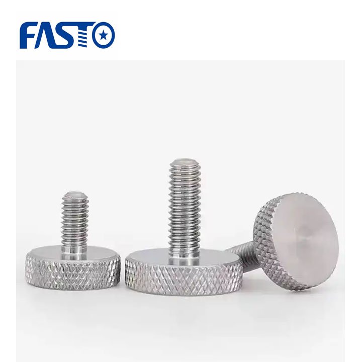 High Quality DIN 653 Flat head Knurled Thumb Screws Fasteners Factory Direct