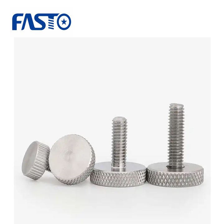 High Quality DIN 653 Flat head Knurled Thumb Screws Fasteners Factory Direct