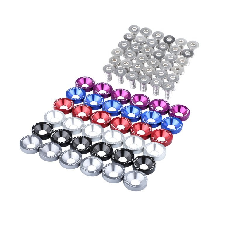 Flat Washers Anodized Different Color Washer M6 Aluminum Custom Aluminum Use on Modifying Car Anodize,black Turning