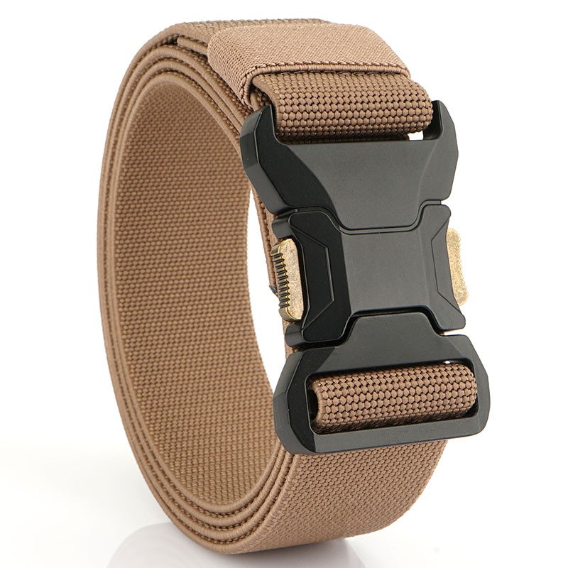 New Casual All-Match Outdoor Nylon Tactical Woven Elastic Belt Durable Denim Workwear Alloy Buckle Western Fabric Combat Custom