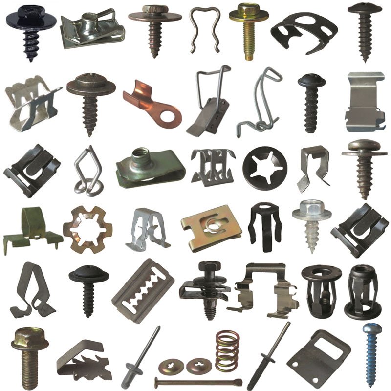 Universal Auto Clips Fasteners Bumper Body Retainer Trim Clips U Clip With Screw Steel Nut Metal Fastener