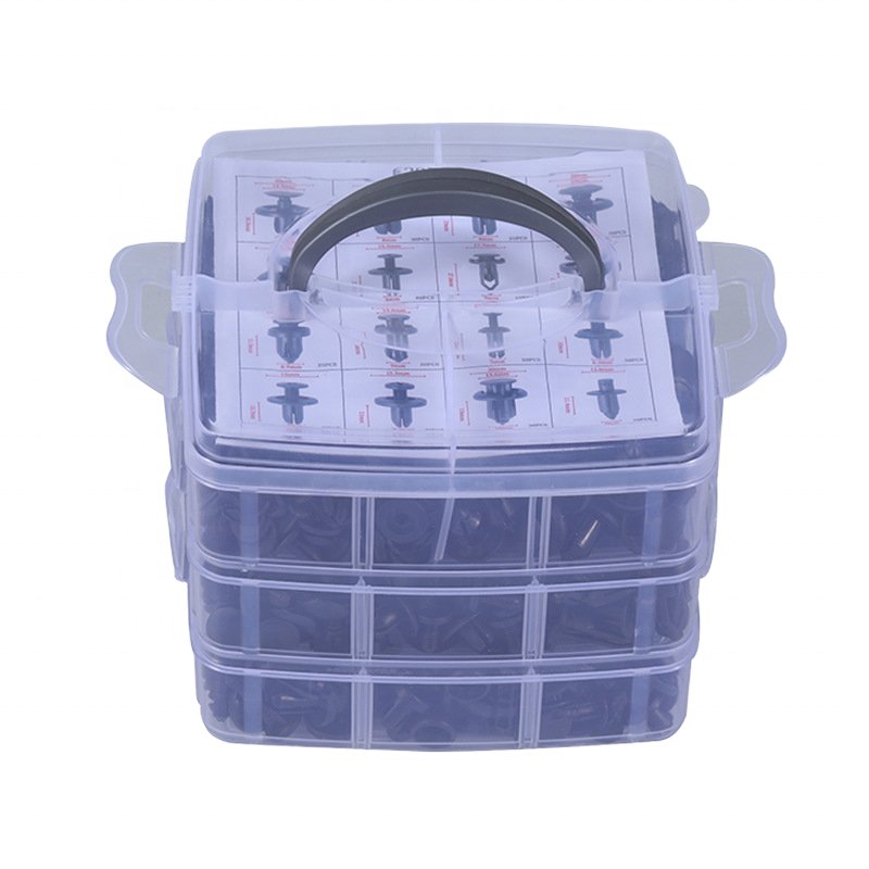 620 Pcs Boxed Plastic Clip Three-Layer Buckle 16 Types for Car Bumper & Door Panel Clips