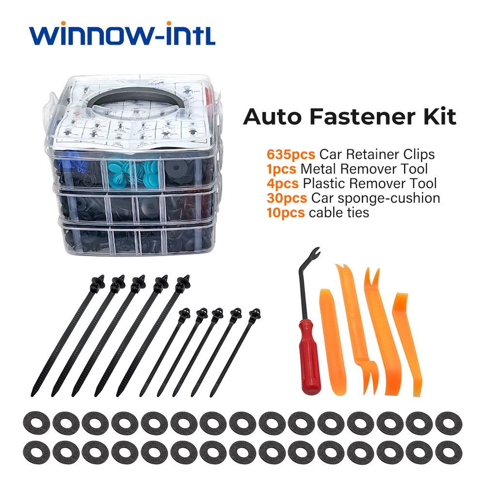 635Pcs/Box Car Retainer Fastener Set Plastic Push Clips