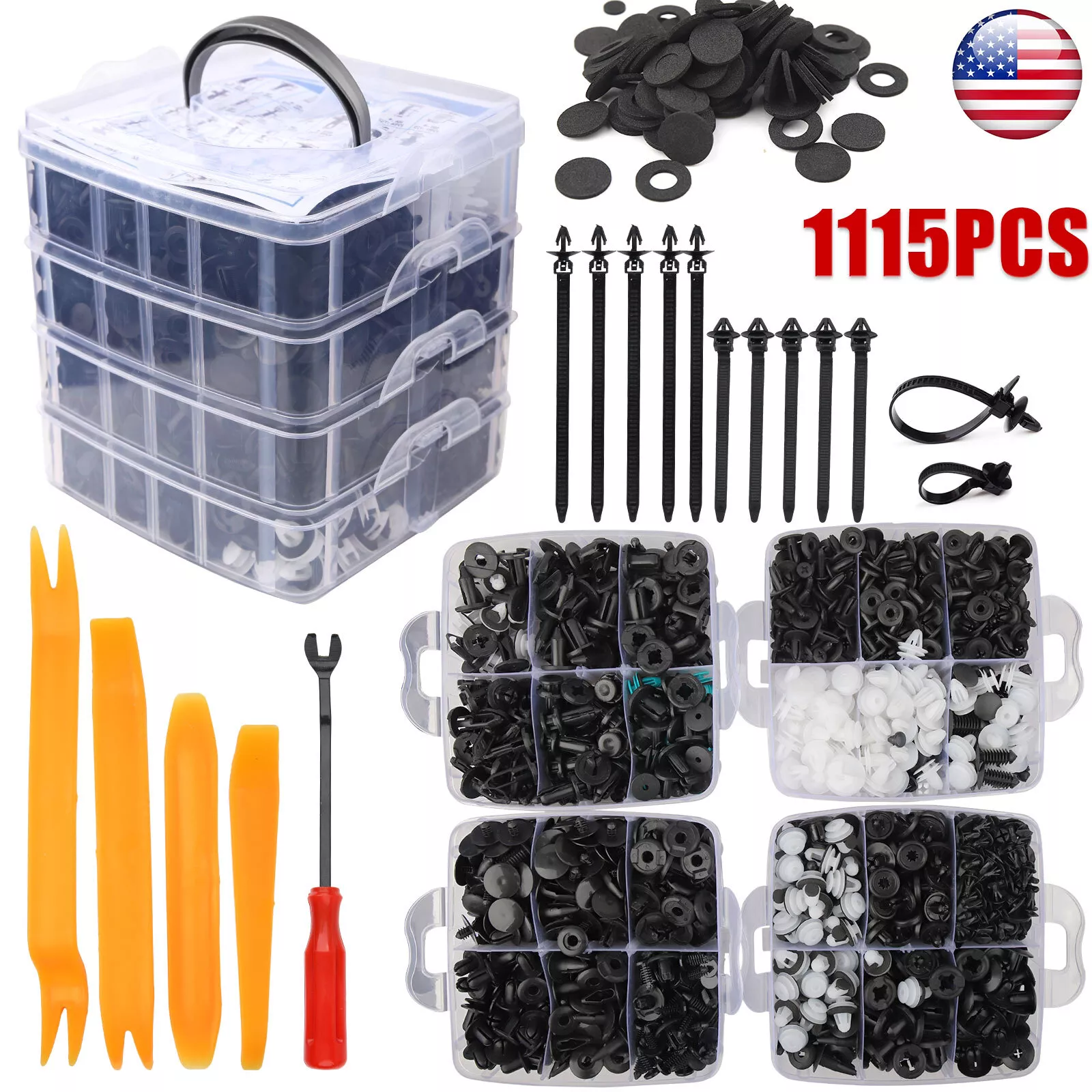 Factory 1115 Pcs Universal Car Clips fasteners Mixed Plastic Bumper Holder Clips Retainer Kit Automotive Clip 650 Manufacturer