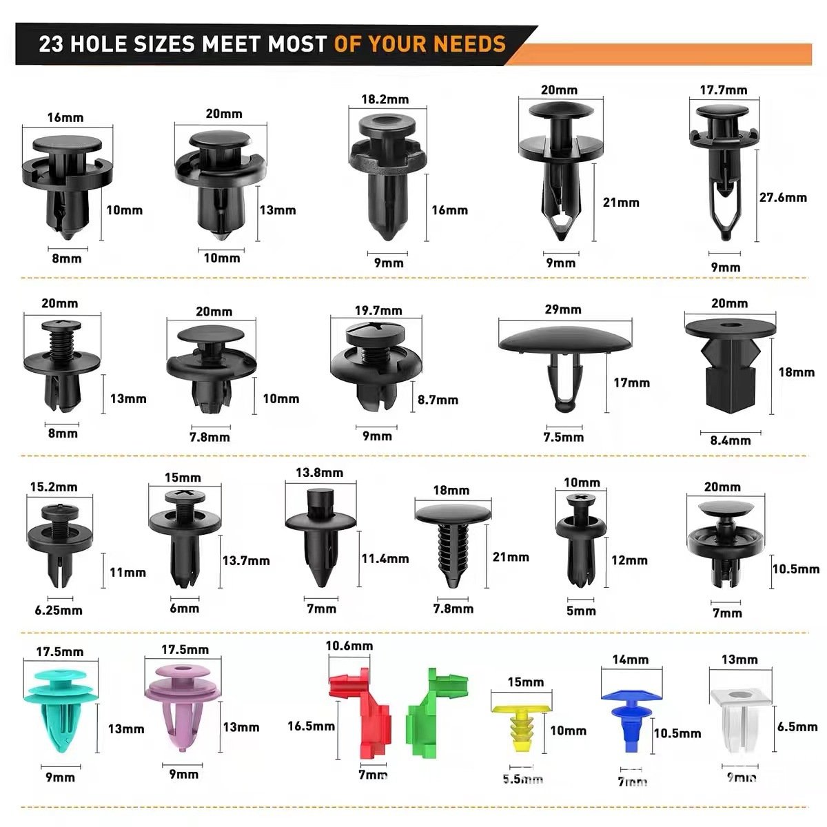 725pcs Car Auto Clips Fastener Accessories and Mixed Auto Fastener Clip