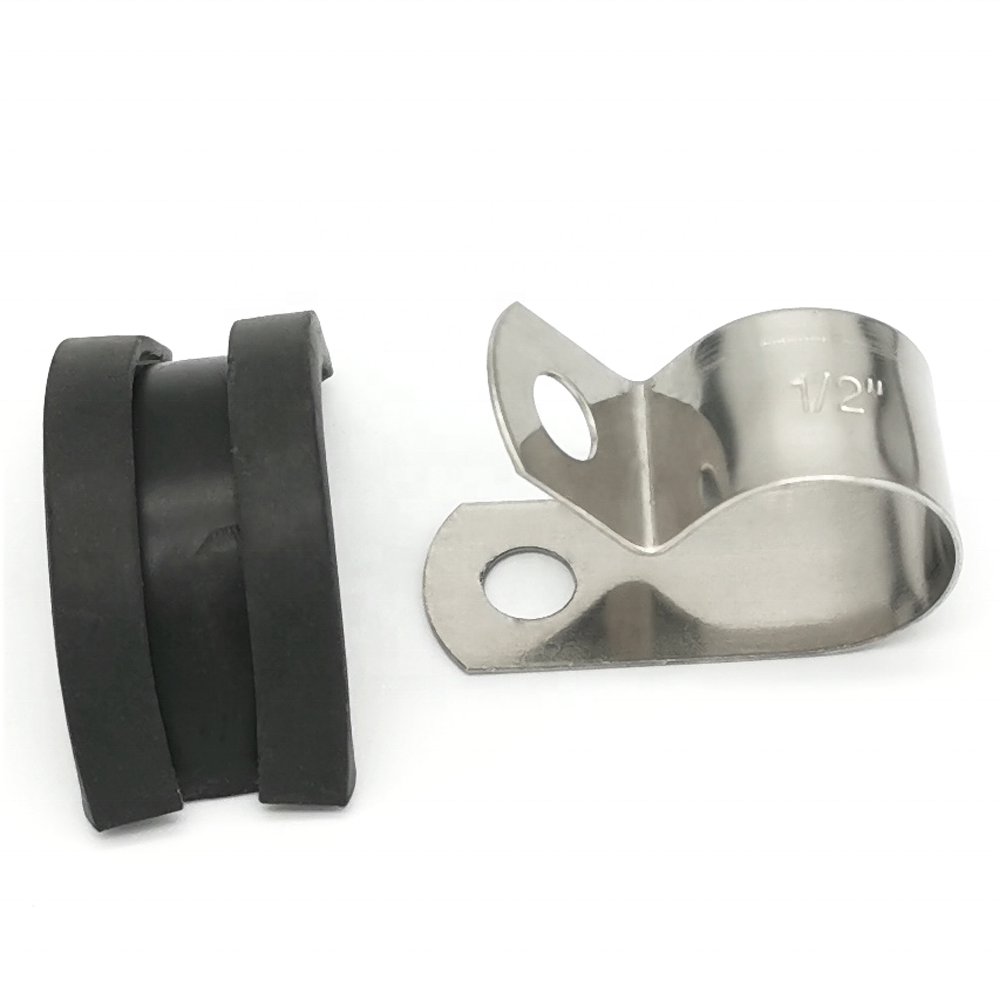 Factory-Sourced Stainless Steel PVC Pipe Cushion Clamps R Type Cable Clips Zinc-Finished Hose Clamp