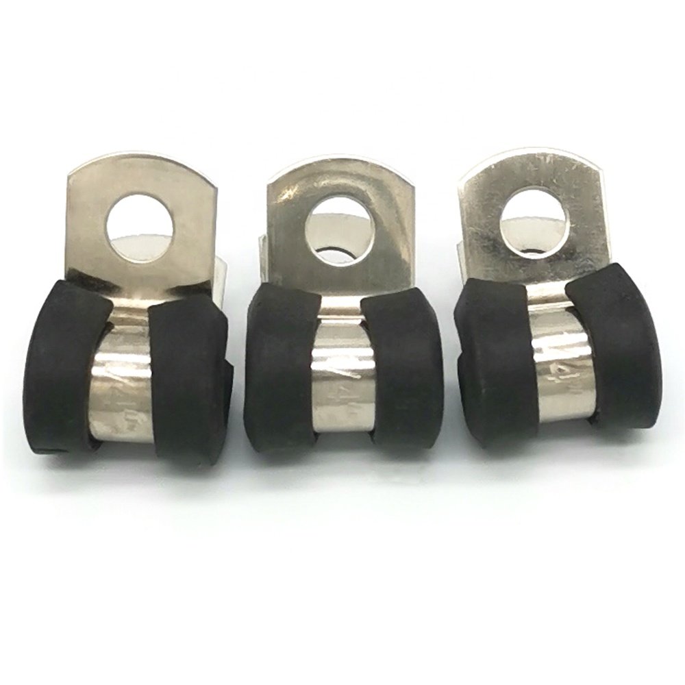 Factory-Sourced Stainless Steel PVC Pipe Cushion Clamps R Type Cable Clips Zinc-Finished Hose Clamp