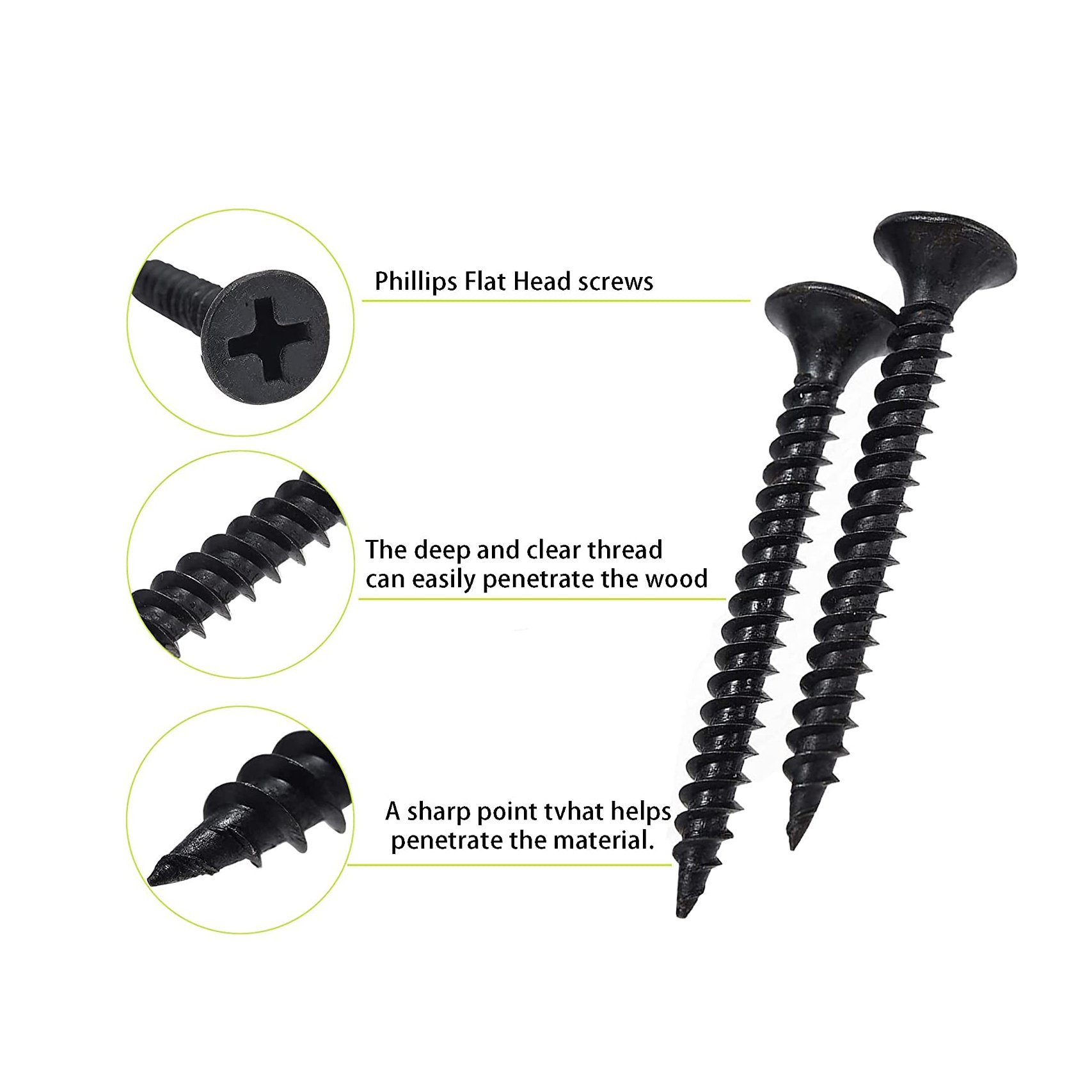 Auto Perforante 4*35Mm Phosphated On Tape Drywall Screw For Drywall Phillips Black Self Tapp In Coil