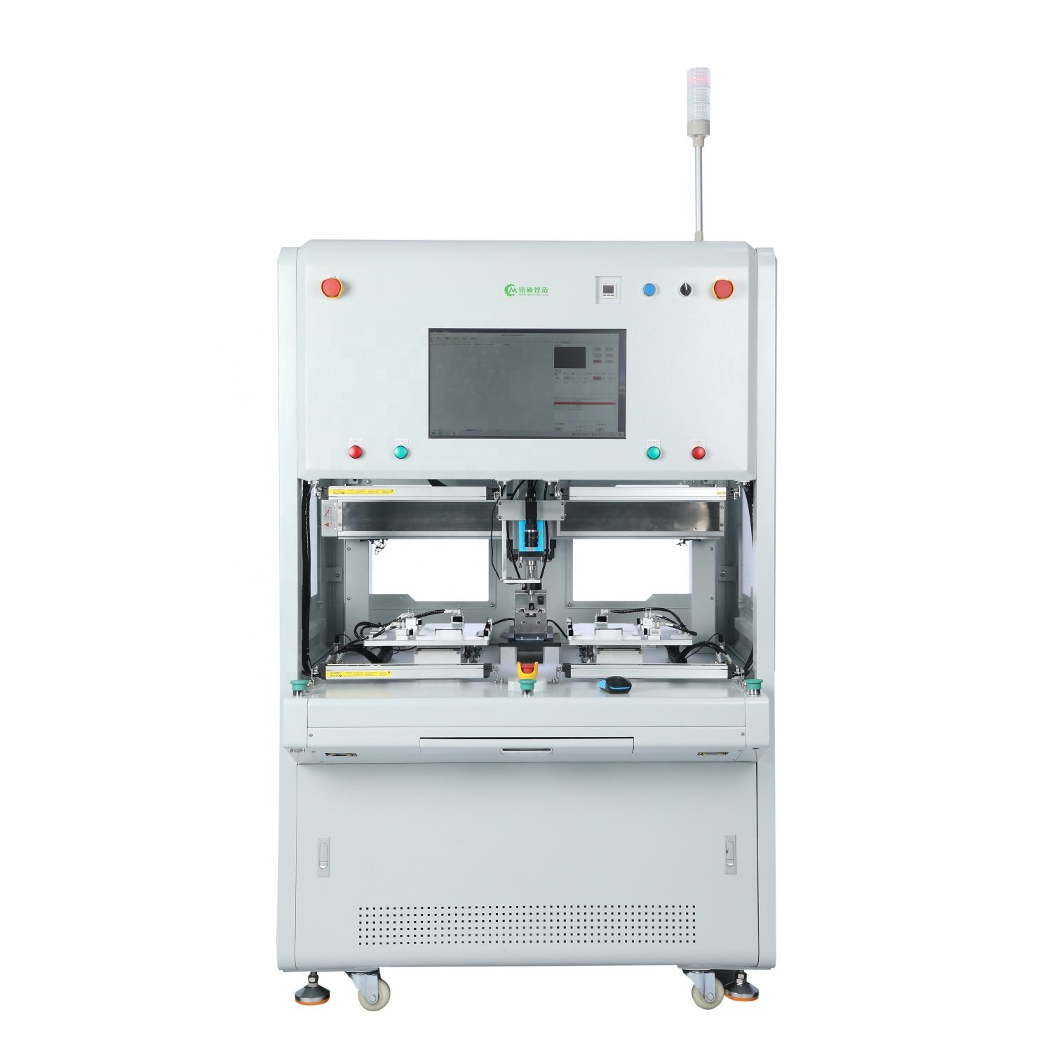 Automatic vibration bowl feeding nut screw to the production assembly line robot fastening machine