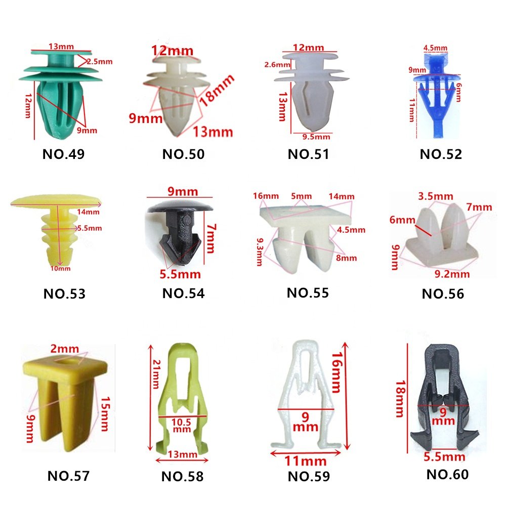 High Quality 60 Kinds Car Trim Clips Small Plastic Auto Fasteners Clip for Car Bumper/Door Panel