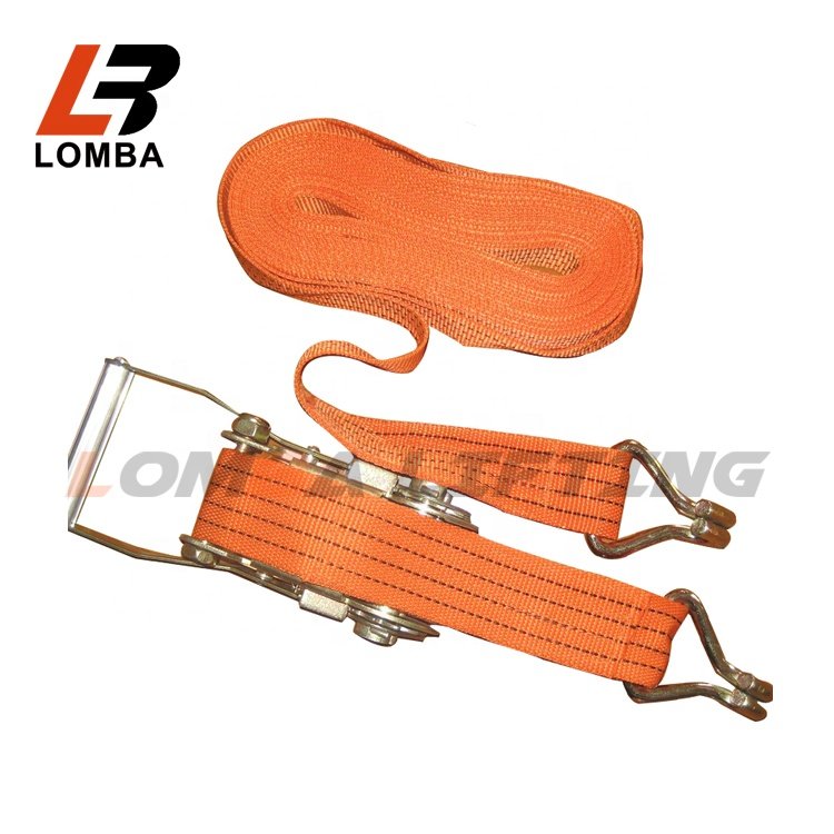 4 Axle Straps Car Hauler Trailer Auto Tie Down 4 Ratchet Straps Tow Kit - Yellow
