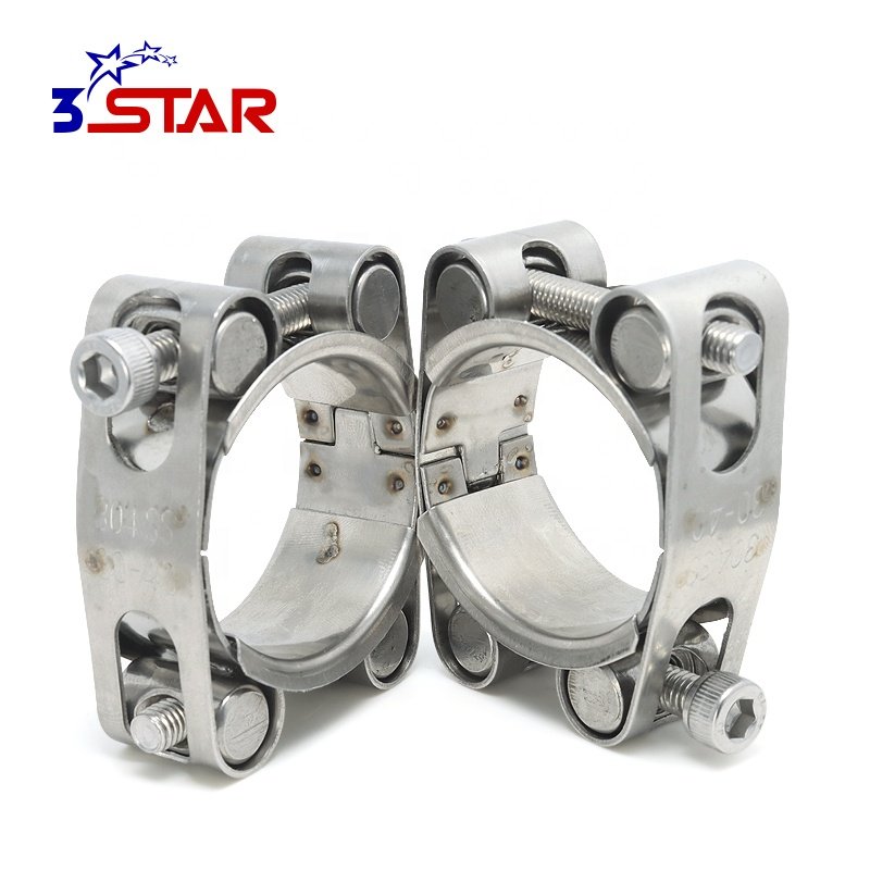 Double Bolt Heavy Duty Hose Clamps Galvanized Steel and Stainless Steel Pipe Clamp