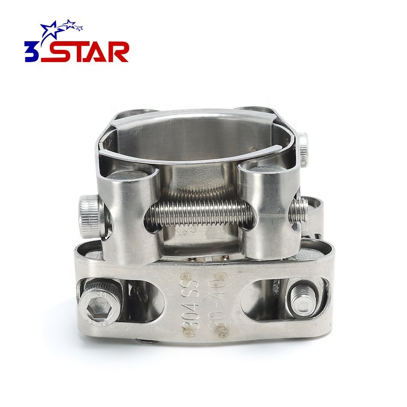 Double Bolt Heavy Duty Hose Clamps Galvanized Steel and Stainless Steel Pipe Clamp