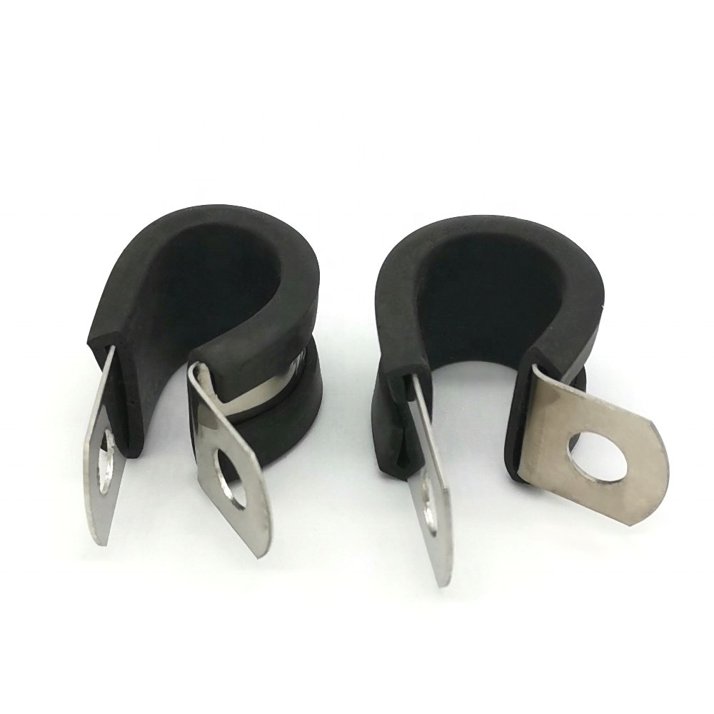 Bandwidth 12mm Diameter 50mm EPDM Rubber Lining P Clip Pipe Clamp Hose Clip for Cable Tube