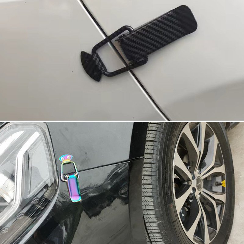 PUERXIN 2PCS JDM Universal Auto Car Bumper Clips Fastener Hook Lock Clip Kit Racing Quick Release Bumper Fasteners Clips Buckle