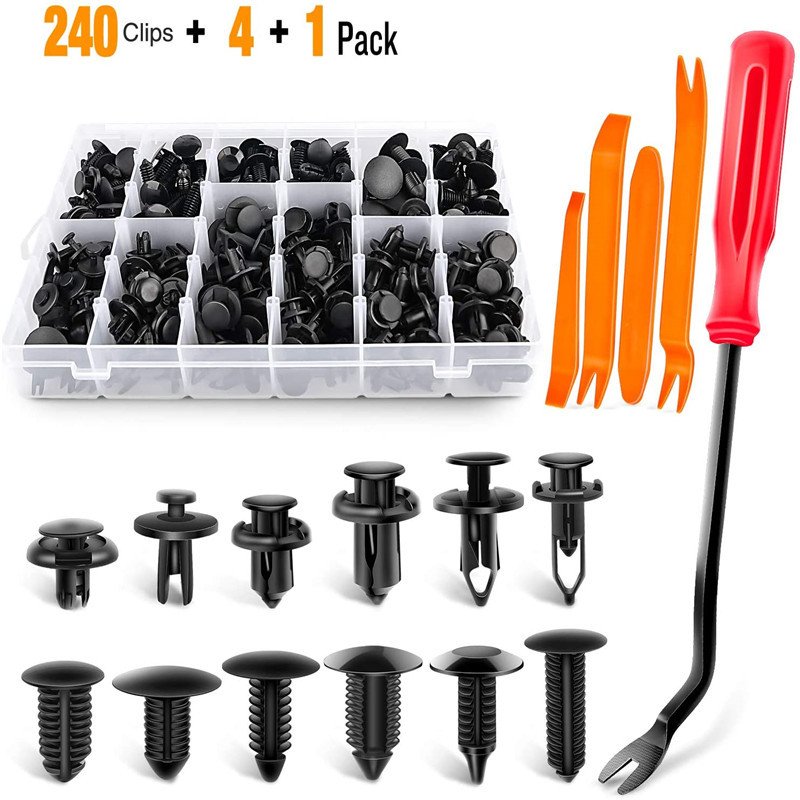 240pcs Auto Fastener Universal Mixed Plastic Clips for Car Body Panels Bumper Disassembly Tool Remove Push Retain Rivets Fitting