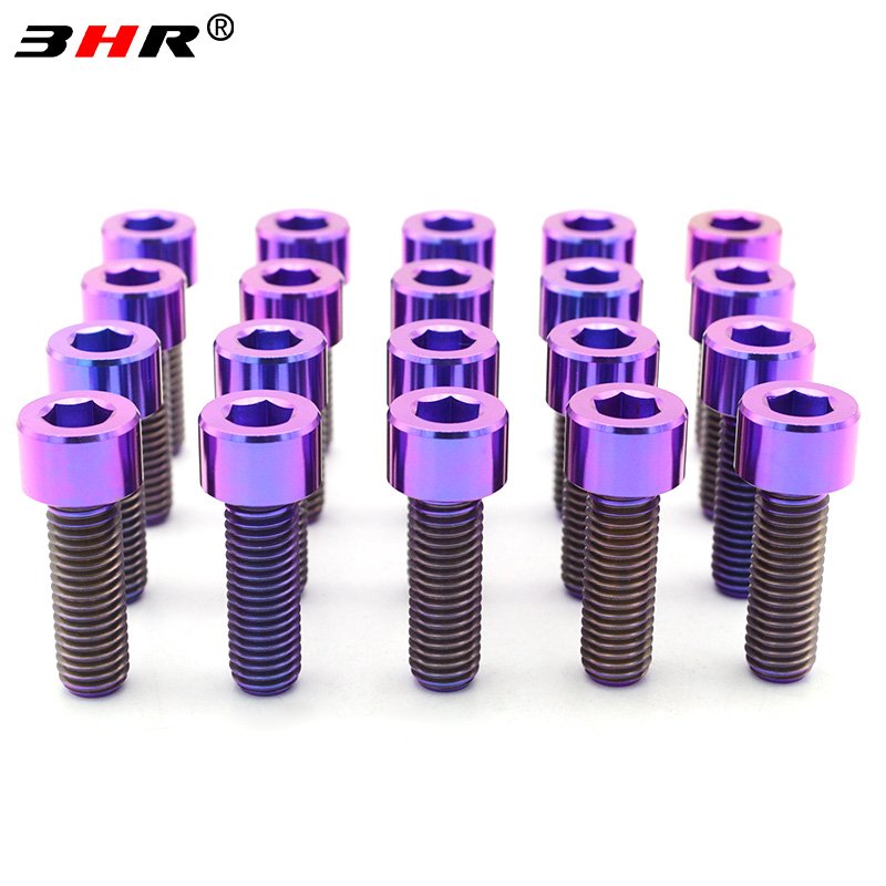 3HR Gr.5 Titanium Light and Corrosion Resistant Auto Part Wheel Titanium Bolt M10*1.5*30mm for Motorcycle Bicycle Racing Car