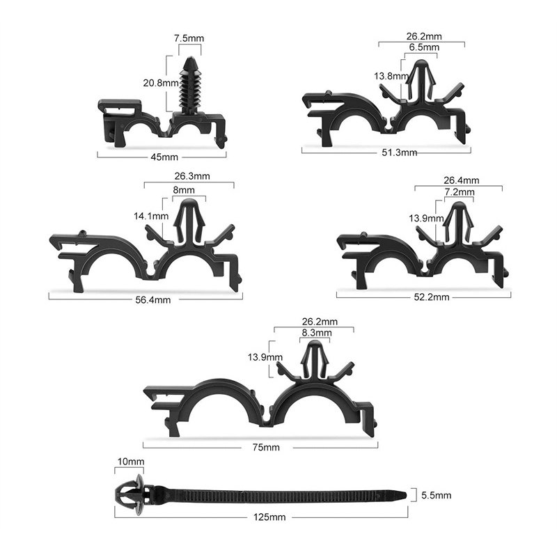 Universal 6 Different Sizes Car Clips Assortment Wiring Harness Routing Replacement Parts