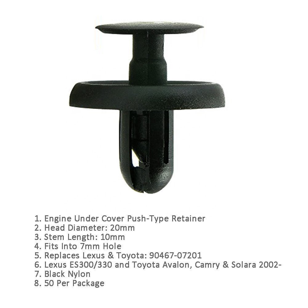 Car Accessories Auto Fasteners And Clips Nylon Engine Under Cover Push Type Retainer 90467-07201 Fits For Toyota For Lexus