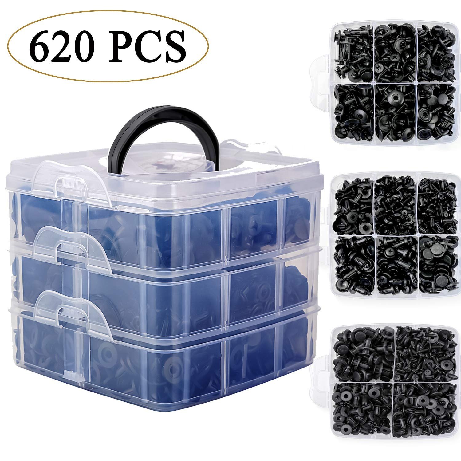 635pcs Automotive Plastic Clips Push Rivets Kit Car Retainer Trim Panel Fasteners Set